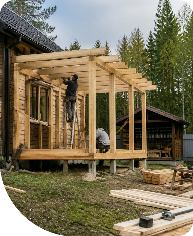 Строительство пристроек и построек на участке в Гулькевичах